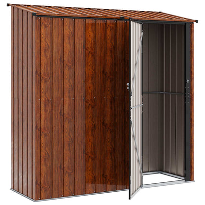 Tuinhuisjes Bruin 203,5 x 73 x 200 cm Metaal
