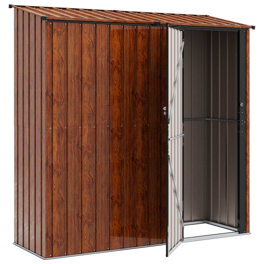 Tuinhuisjes Bruin 203,5 x 73 x 200 cm Metaal