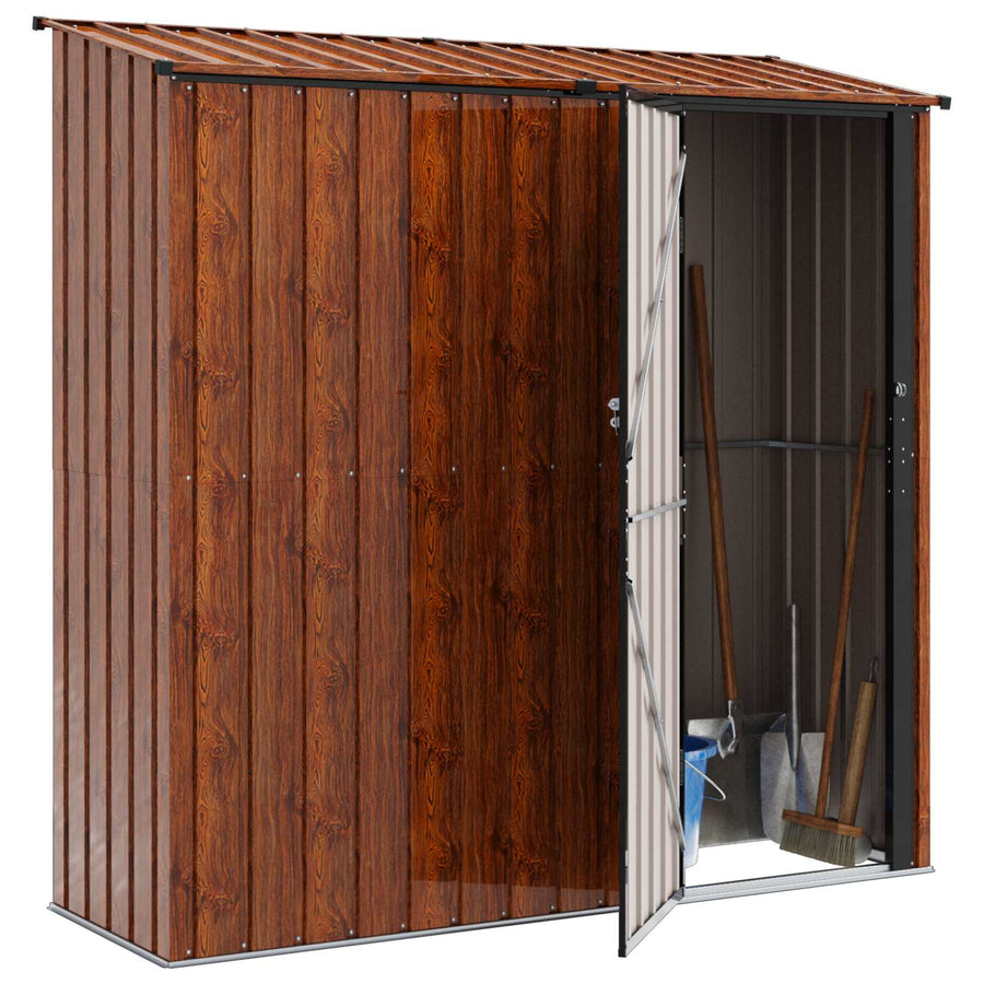 Tuinhuisjes Bruin 203,5 x 73 x 200 cm Metaal