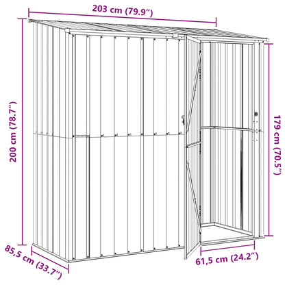 Tuinhuisjes Antraciet 203 x 85,5 x 200 cm Metaal