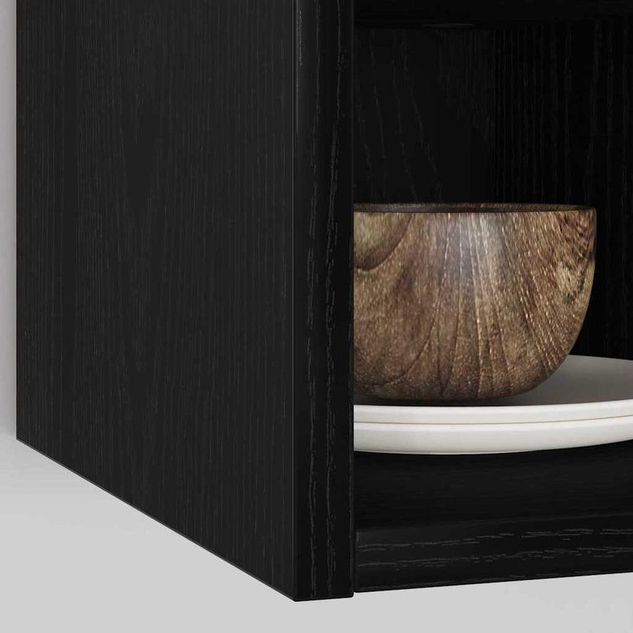 Hangkast Riga Zwart eiken 20 x 29,5 x 60 cm Bewerkt hout