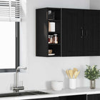 Wall cabinet with shelf Black oak 20 x 29.5 x 60 cm Engineered wood