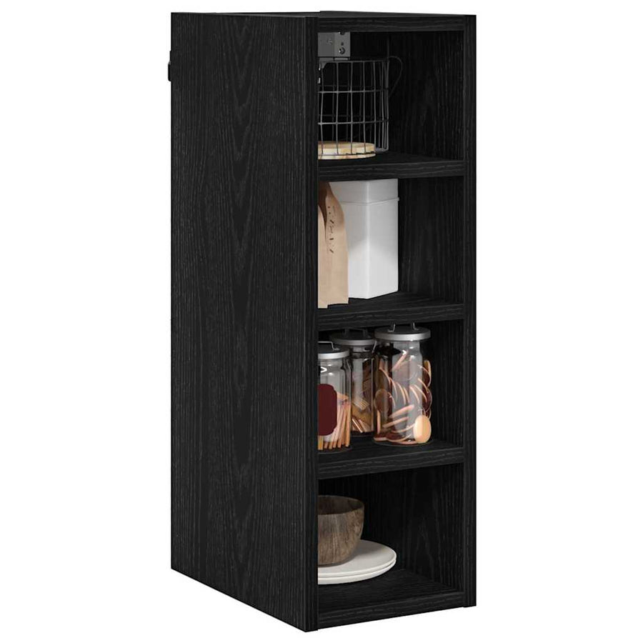 Hangkast Riga Zwart eiken 20 x 29,5 x 60 cm Bewerkt hout
