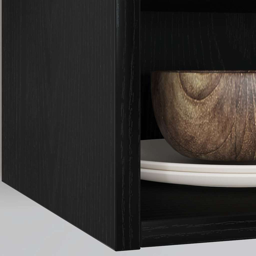 Hangkast Riga Zwart eiken 30 x 29,5 x 60 cm Bewerkt hout