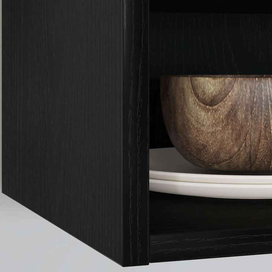 Hangkast Riga Zwart eiken 30 x 29,5 x 60 cm Bewerkt hout