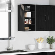 Hangkast 60 cm zwart eiken bewerkt hout
