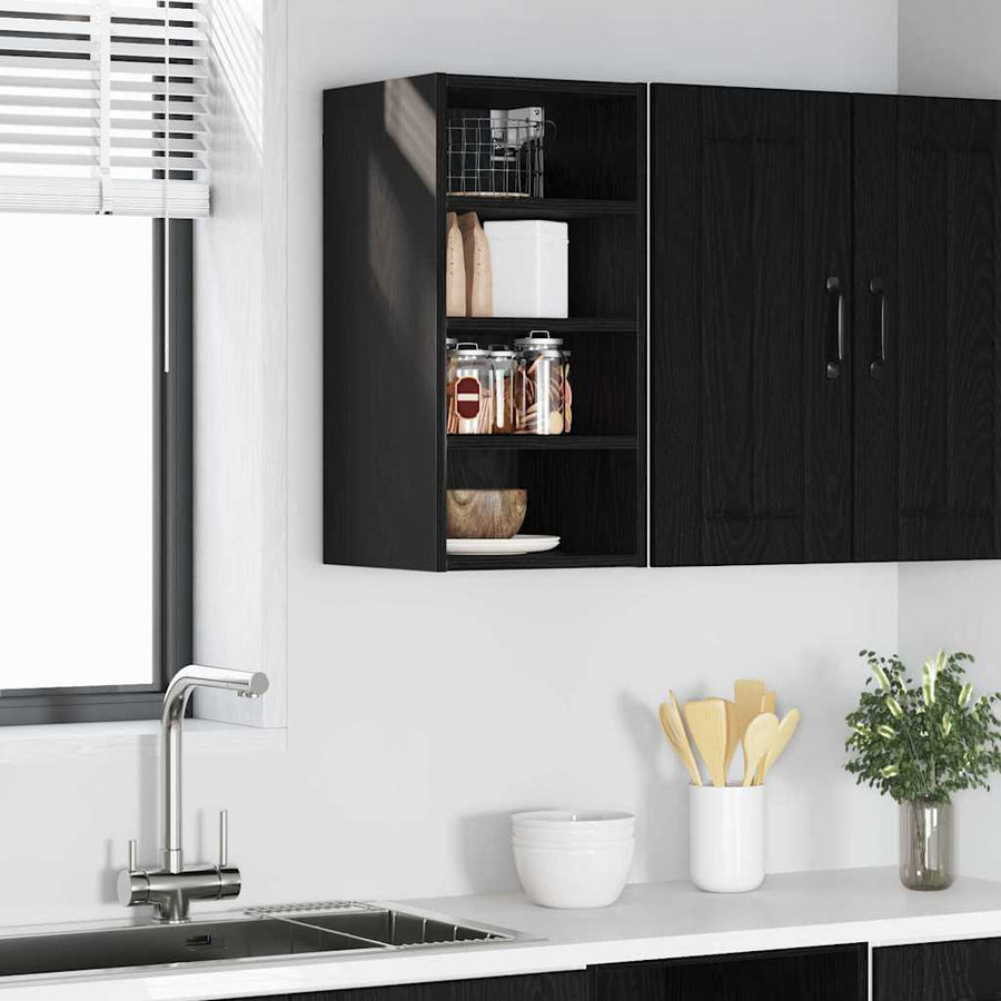 Hangkast Riga Zwart eiken 30 x 29,5 x 60 cm Bewerkt hout