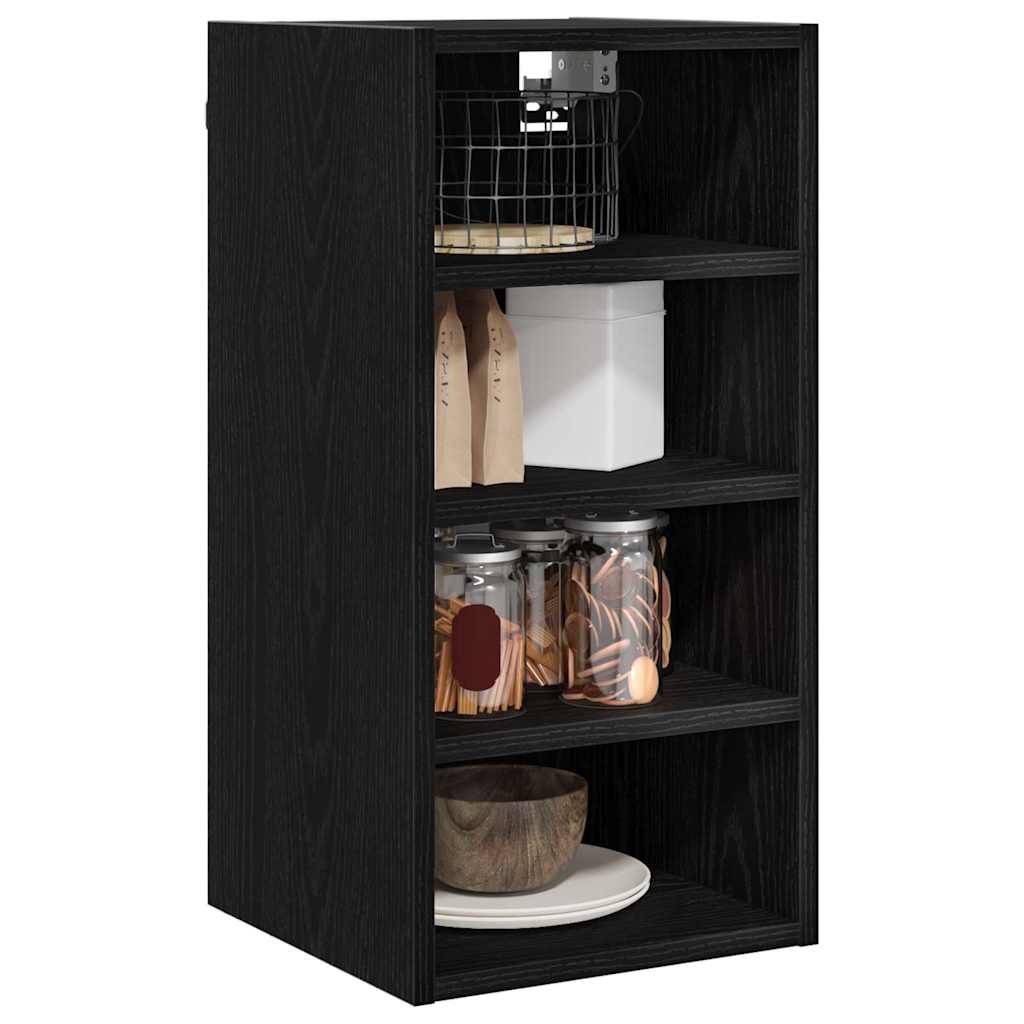 Hangkast Riga Zwart eiken 30 x 29,5 x 60 cm Bewerkt hout