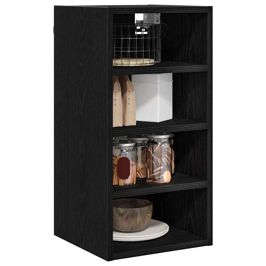 Hangkast Riga Zwart eiken 30 x 29,5 x 60 cm Bewerkt hout