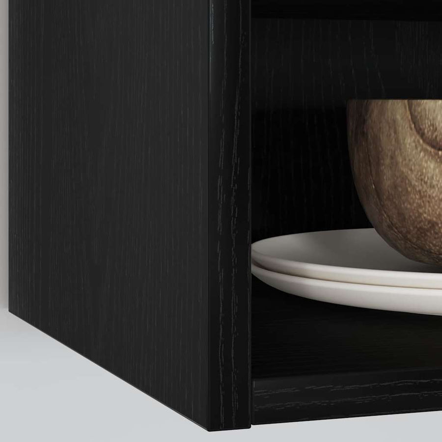 Hangkast Riga Zwart eiken 40 x 29,5 x 60 cm Bewerkt hout