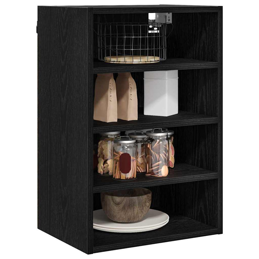 Hangkast Riga Zwart eiken 40 x 29,5 x 60 cm Bewerkt hout