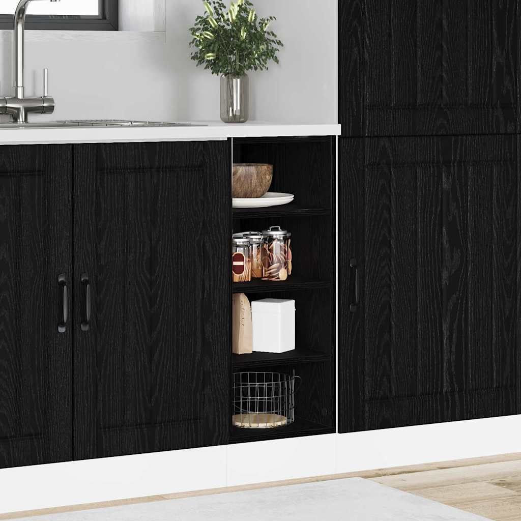 Keukenonderkast met plank Riga Zwart eiken 30 x 44,5 x 81,5 cm