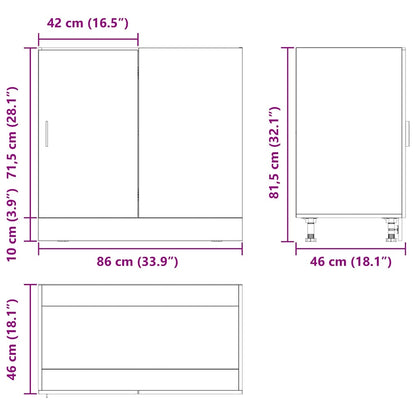 Keuken Hoek Onderkast Riga Zwart eiken 86 x 46 x 81,5 cm