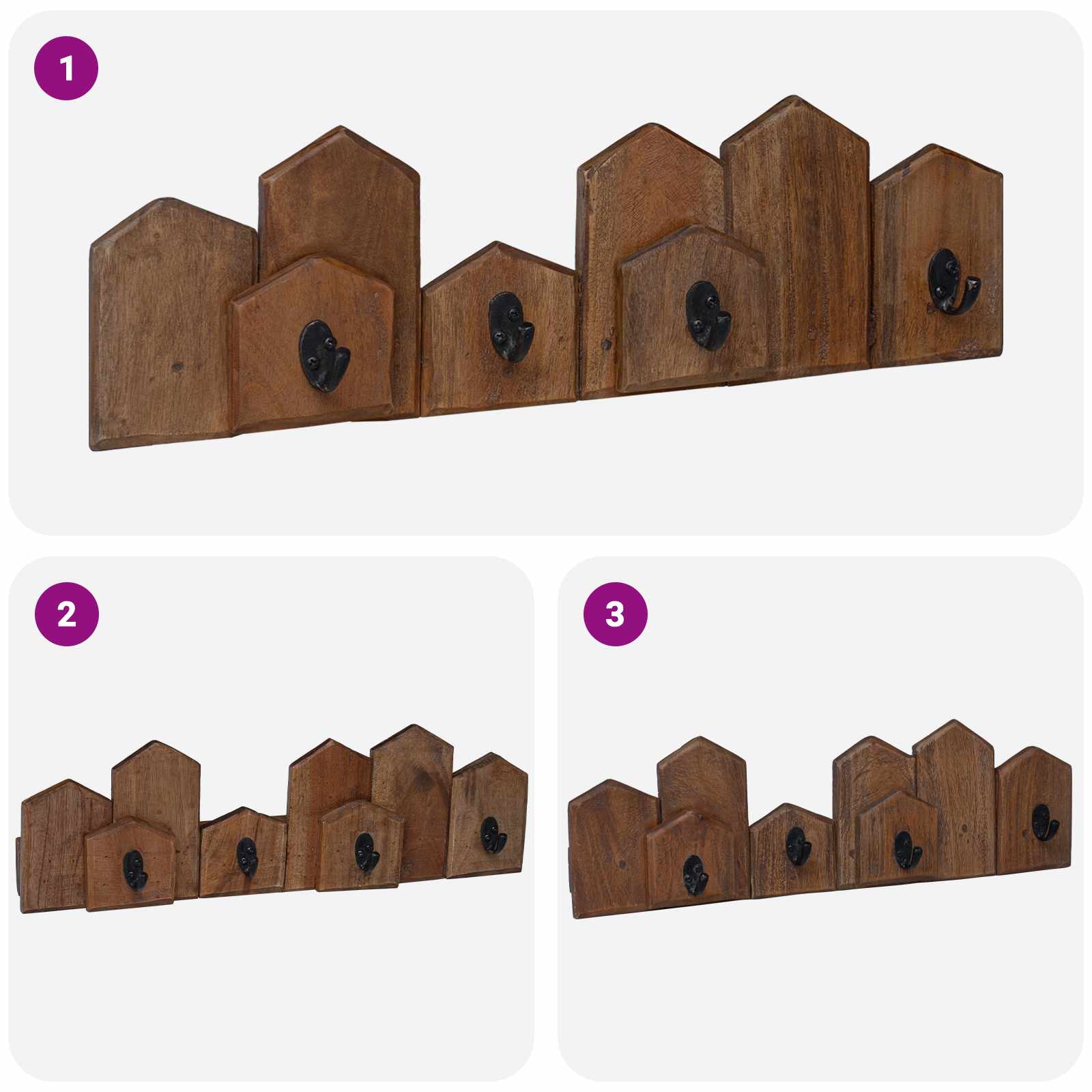 Hanger Bruin 48 x 8 x 15 cm Massief Mahoniehout