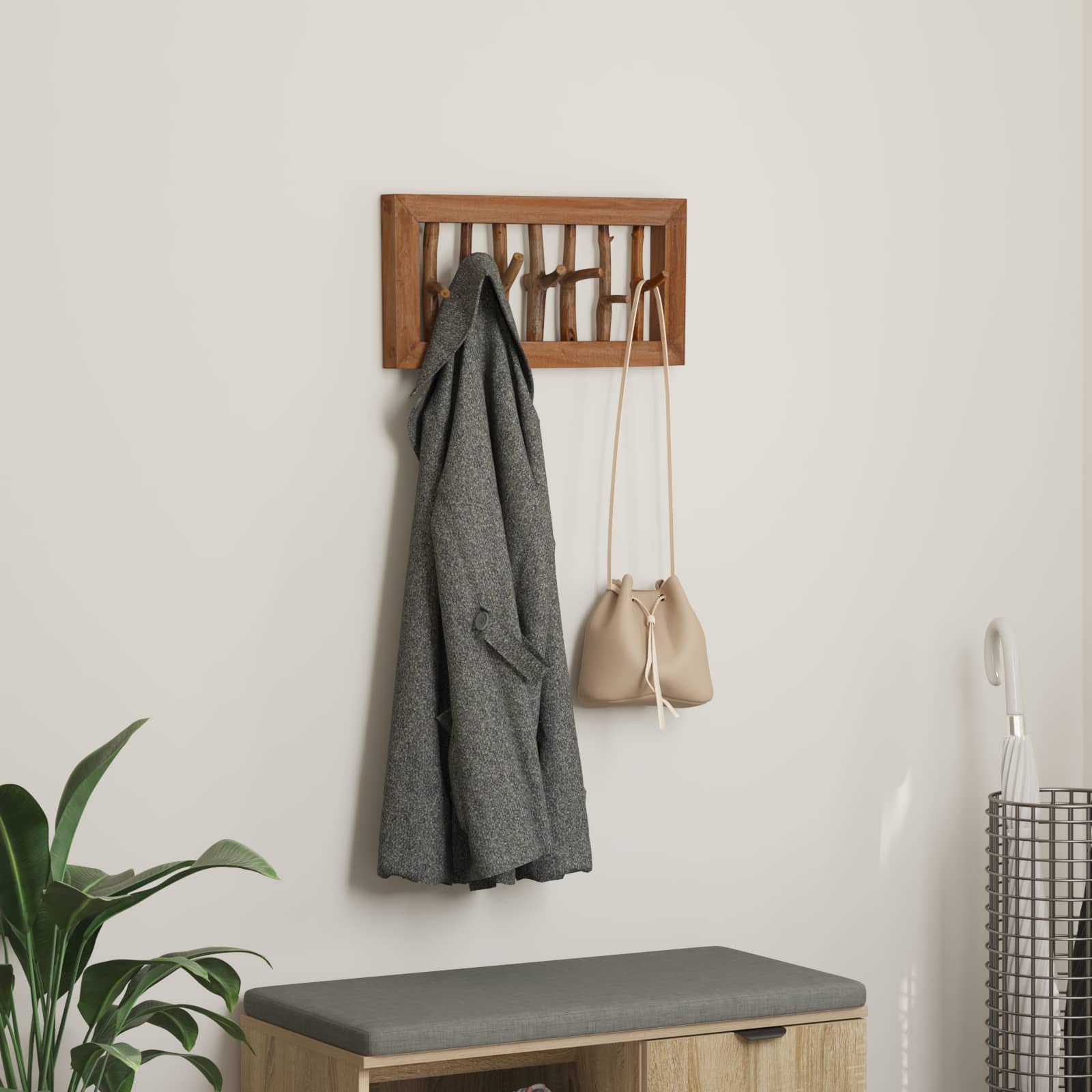 Hanger Bruin 50 x 11 x 25 cm Massief Mahoniehout