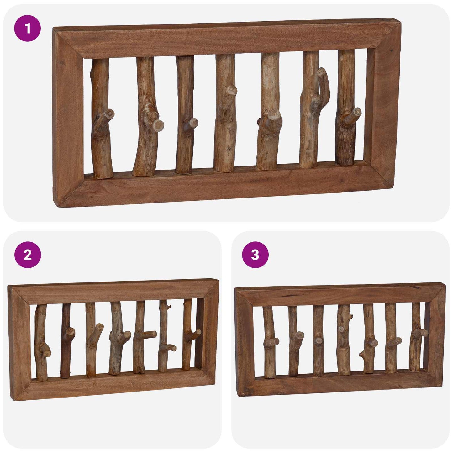 Hanger Bruin 50 x 11 x 25 cm Massief Mahoniehout