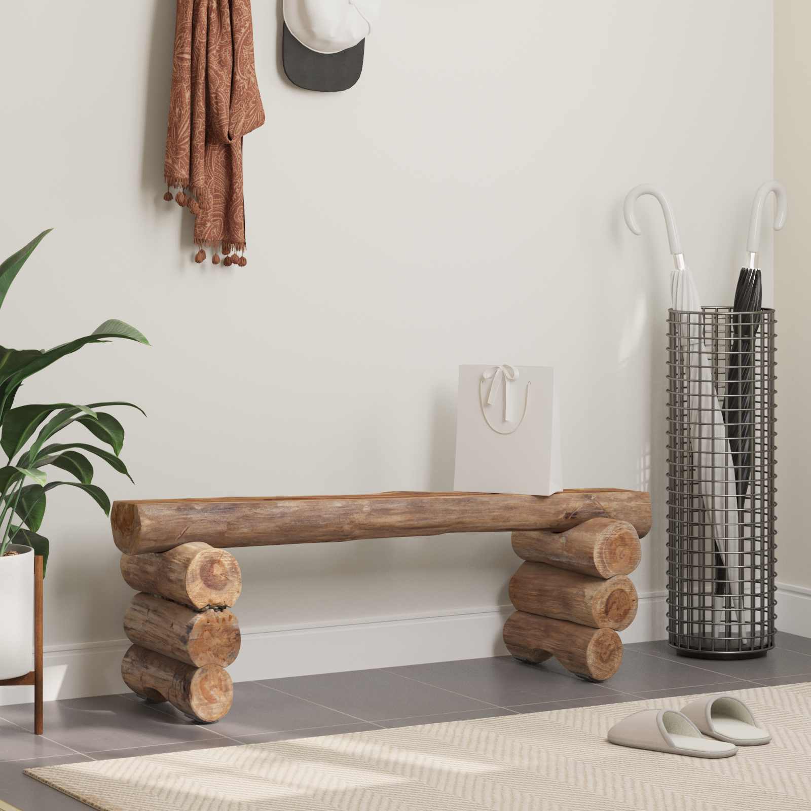 Bank Naturel 115 X 30 X 34 Cm Massief Teakhout