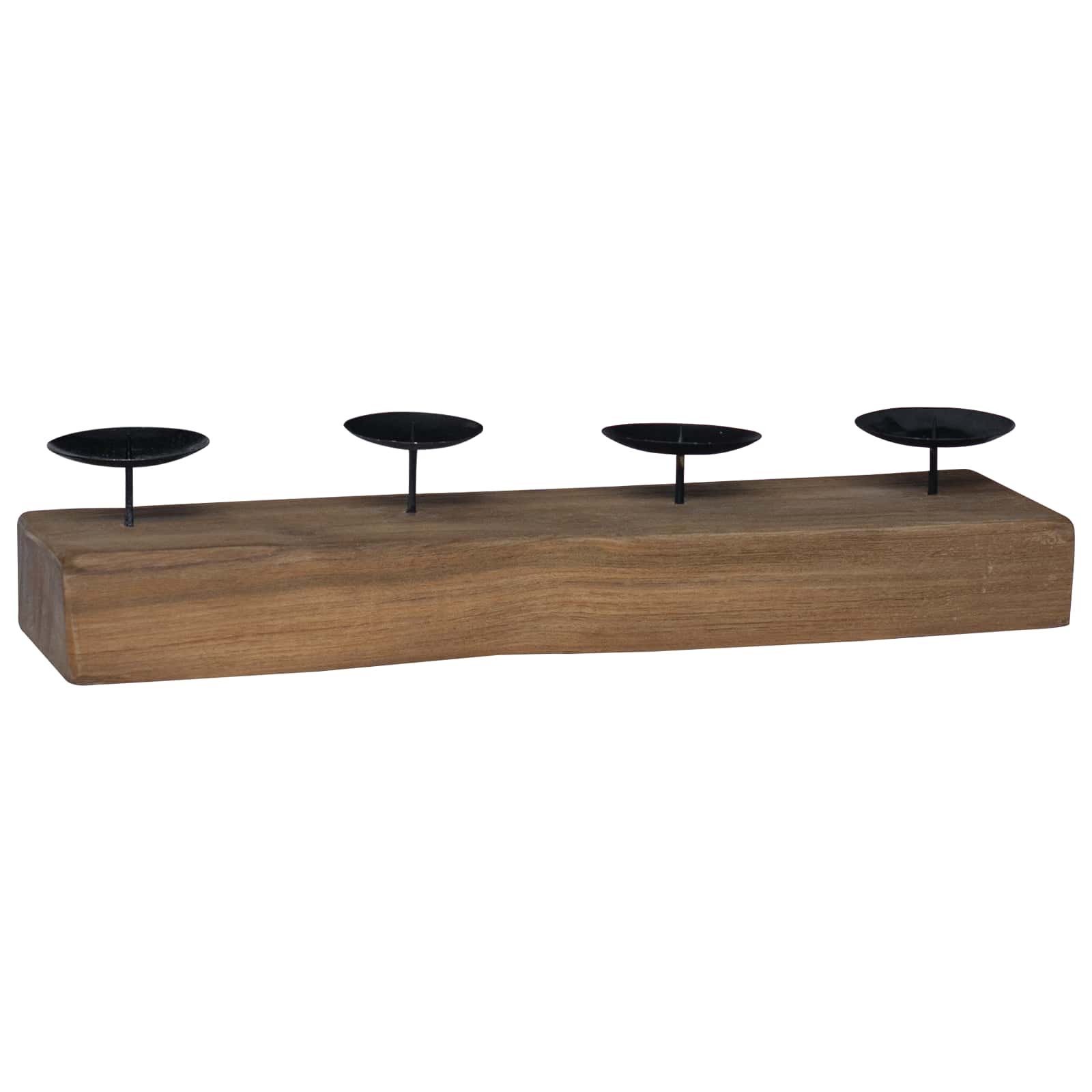 Kaarsenhouder Naturel 50 x 15 x 10 cm Massief teakhout