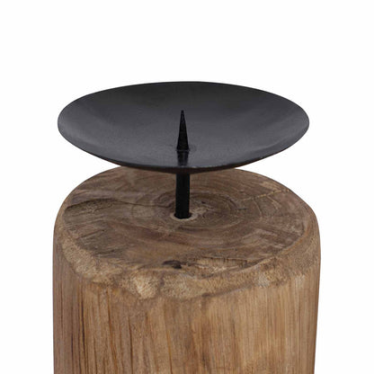 Kaarsenhouder 3 pcs Naturel Massief teakhout