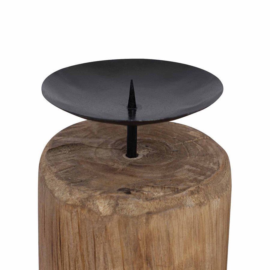 Kaarsenhouder 3 pcs Naturel Massief teakhout