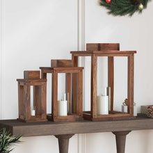 Lantaarn 3 pcs Naturel Mahoniehout