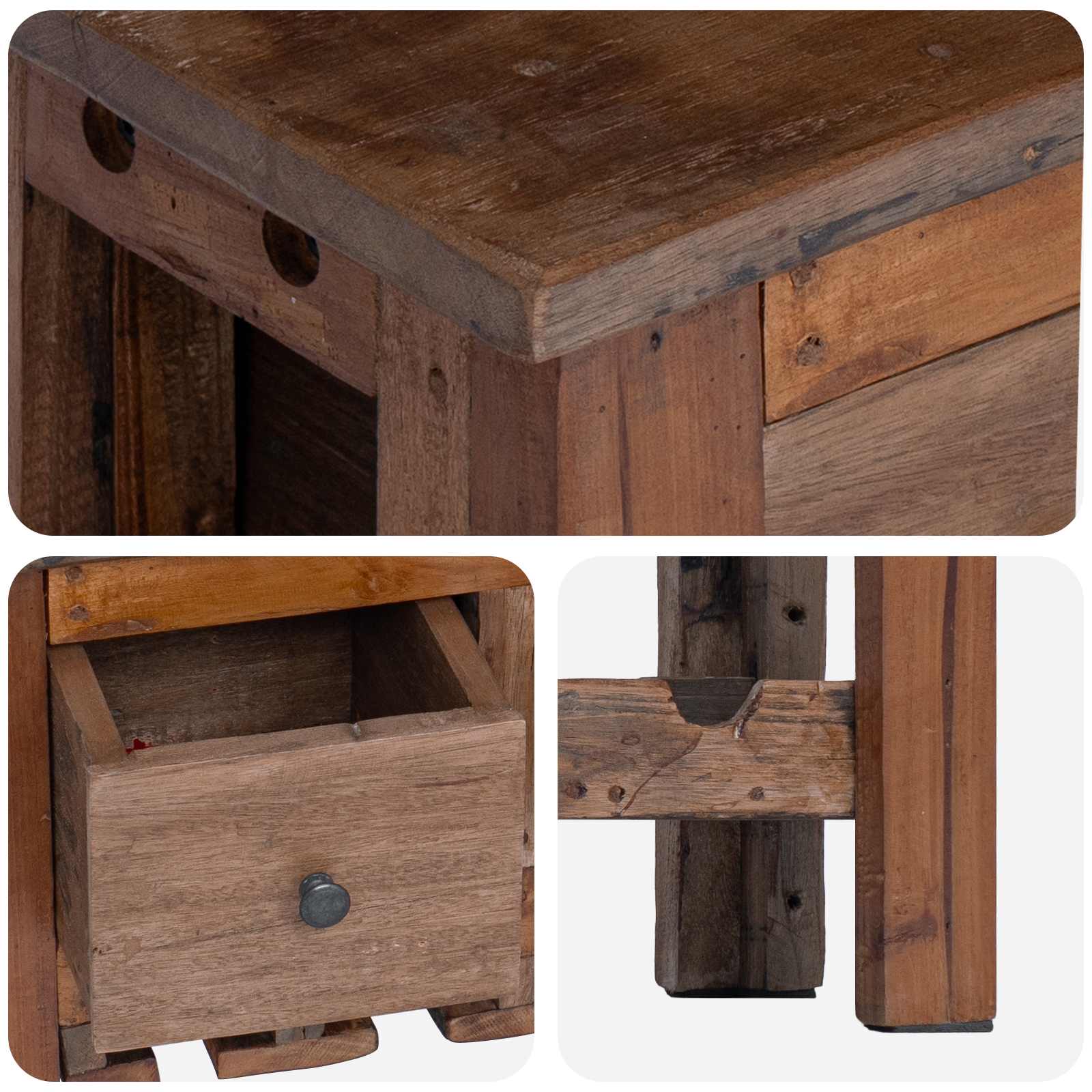 Kast Bruin 60 x 30 x 70 cm Massief Gerecycled Hout
