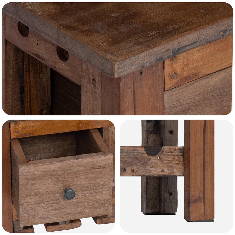 Kast Bruin 60 x 30 x 70 cm Massief Gerecycled Hout
