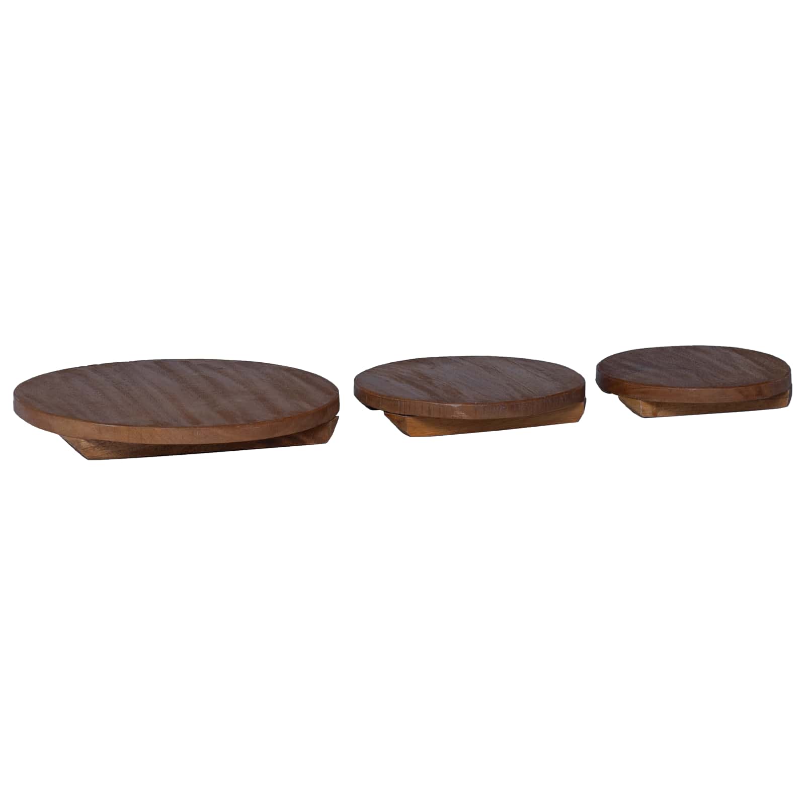 Plant Stool 3 pcs Bruin Mahoniehout