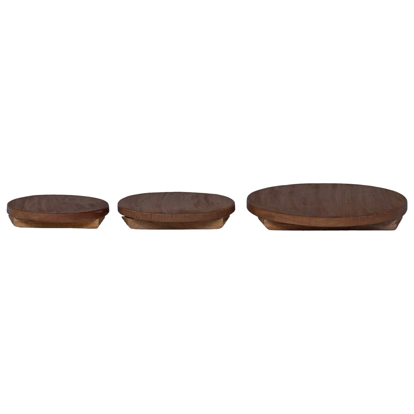 Plant Stool 3 pcs Bruin Mahoniehout
