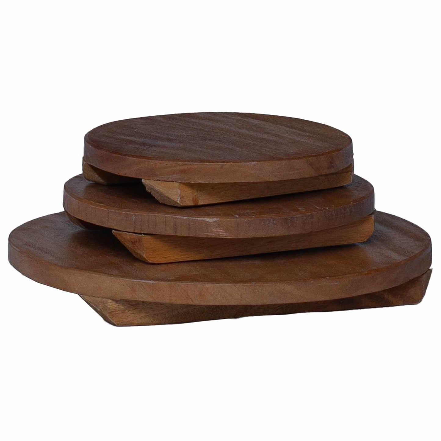 Plant Stool 3 pcs Bruin Mahoniehout