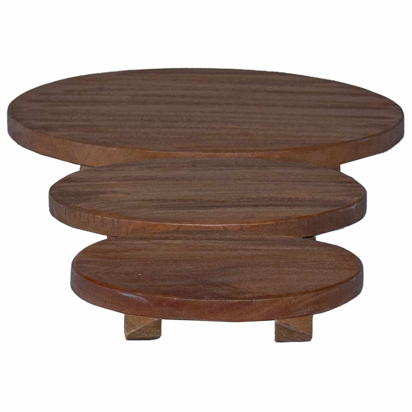 Plant Stool 3 pcs Bruin Mahoniehout