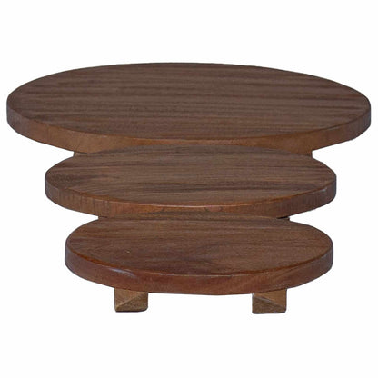 Plant Stool 3 pcs Bruin Mahoniehout