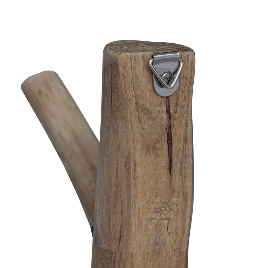 Haak Bruin 4 x 4 x 14 cm Massief Gerecycled Hout