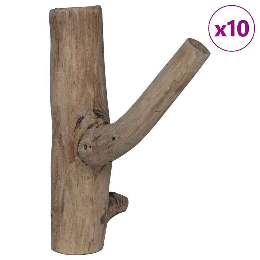 Haak Bruin 4 x 4 x 14 cm Massief Gerecycled Hout