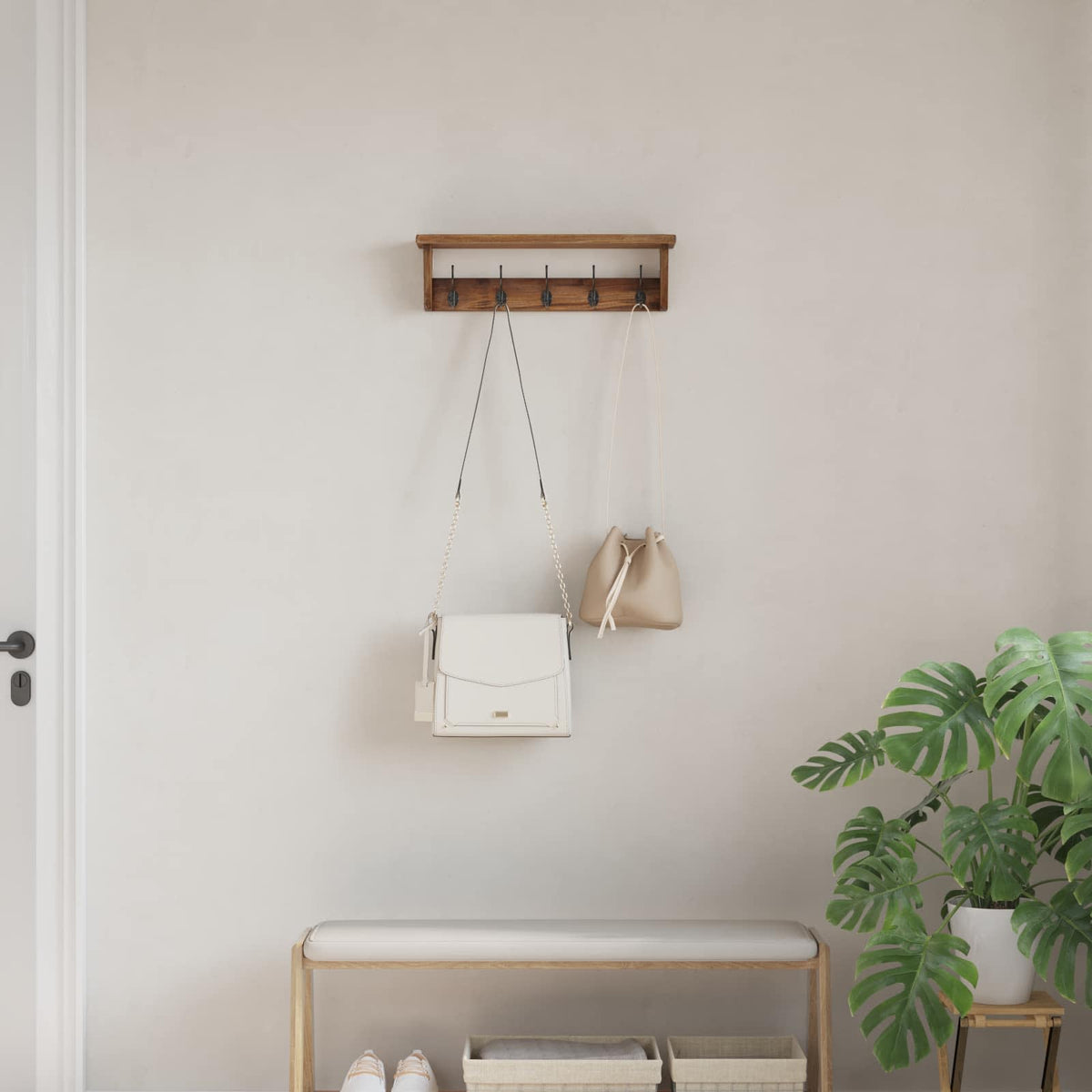 Hanger Bruin 50 x 10 x 14 cm Massief Mahoniehout