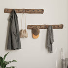 Kapstok 50x8x12 cm massief gerecycled hout bruin