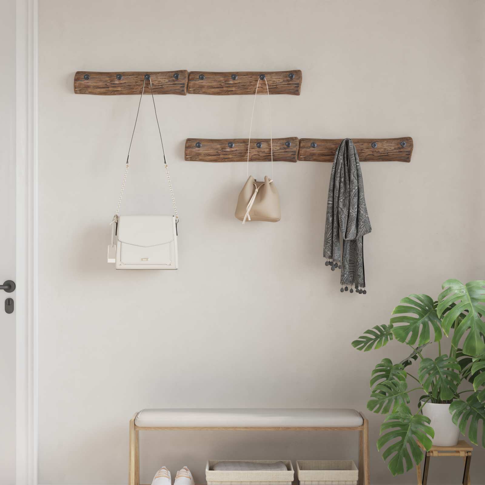 Hanger Bruin 50 x 8 x 12 cm Massief Gerecycled Hout