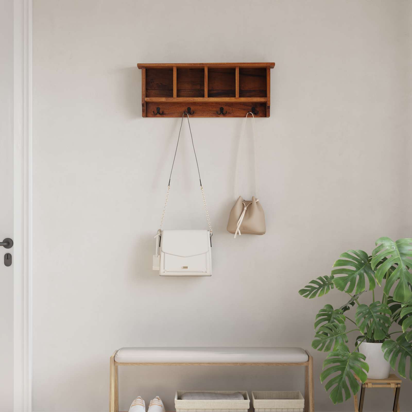 Hanger Bruin 70 x 11 x 27 cm Massief Mahoniehout