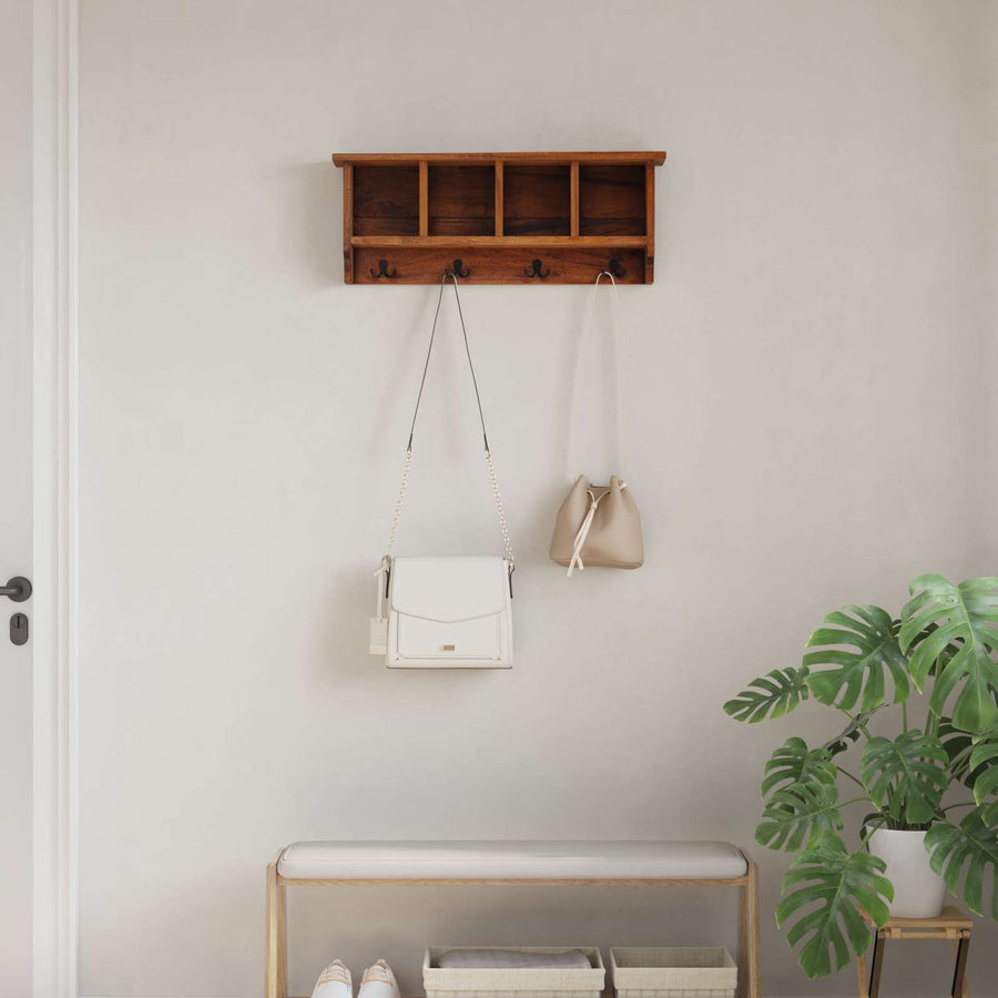 Hanger Bruin 70 x 11 x 27 cm Massief Mahoniehout