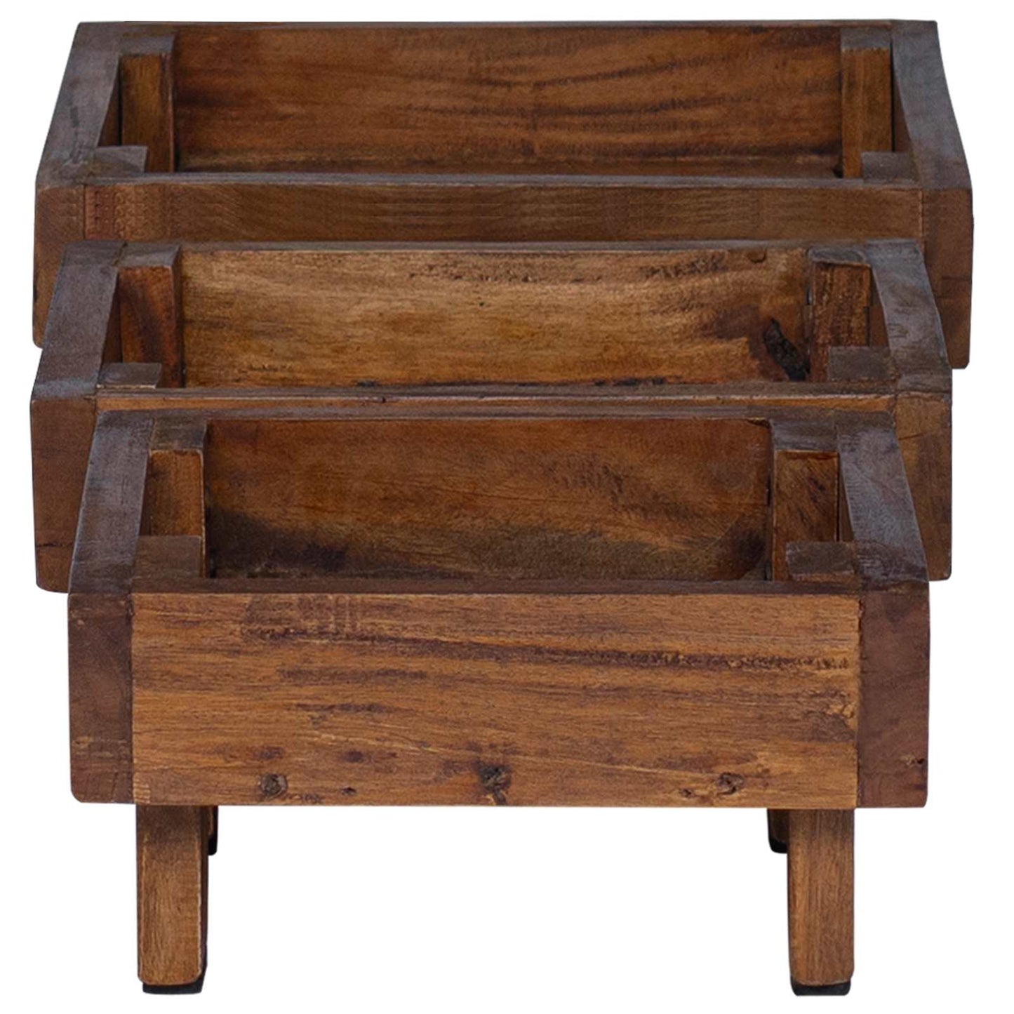 Plantenstandaard 3 pcs Bruin Mahoniehout