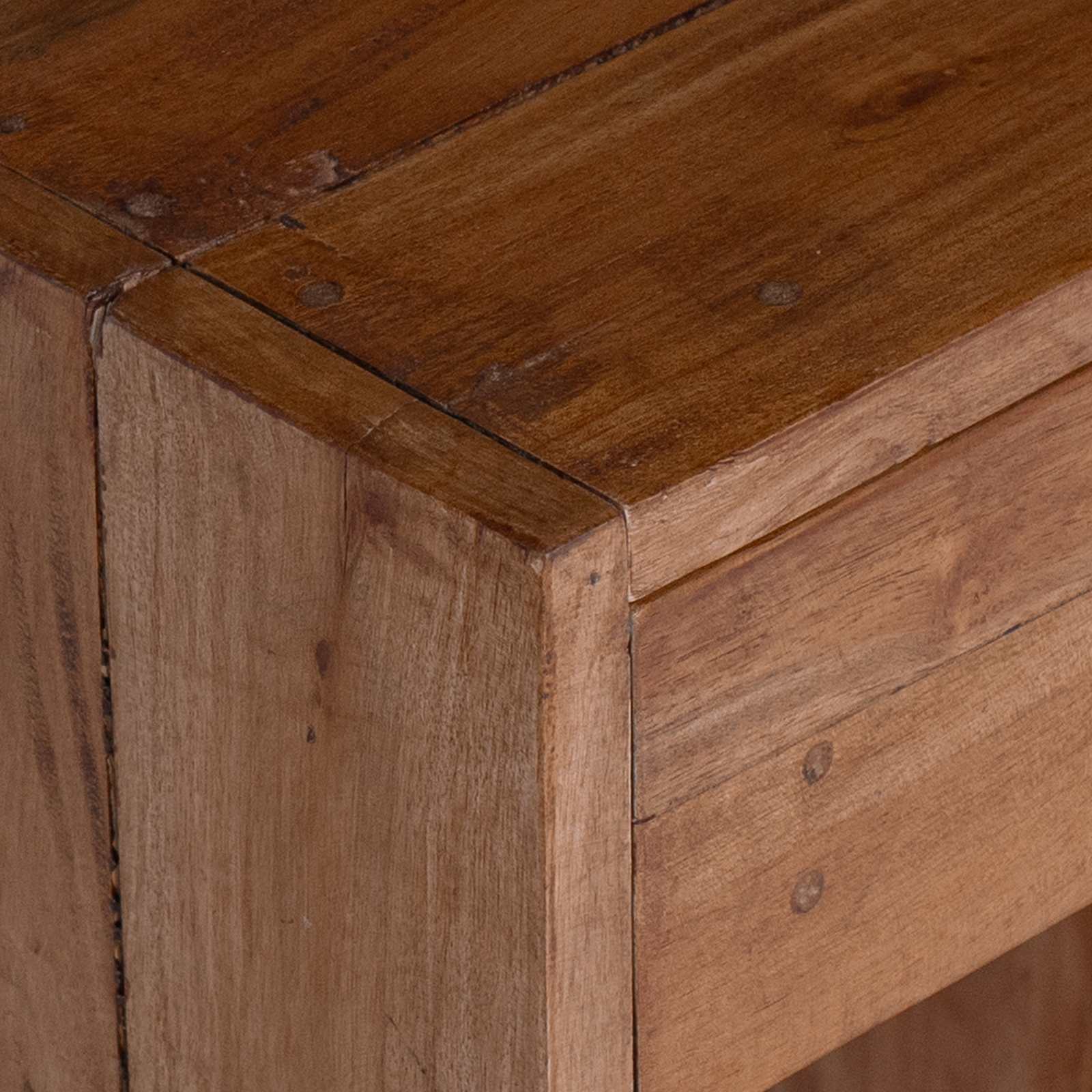 Nachtkastje met lade Bruin 63 x 30 x 79 cm Massief Mahoniehout