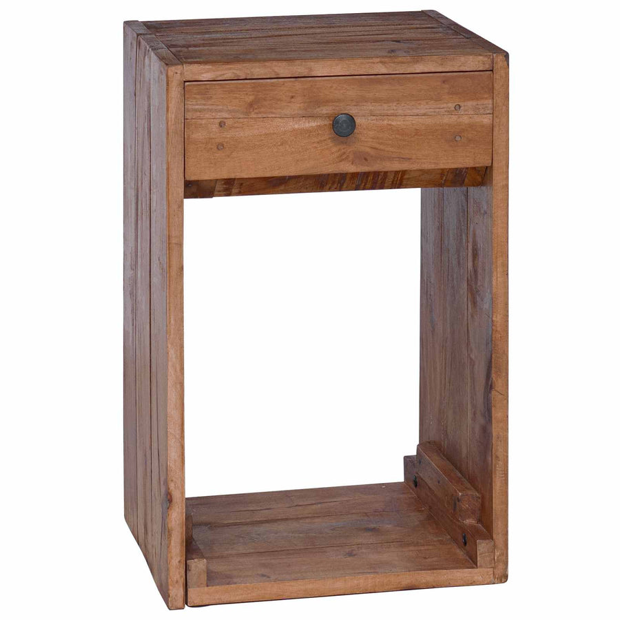 Nachtkastje met lade Bruin 63 x 30 x 79 cm Massief Mahoniehout