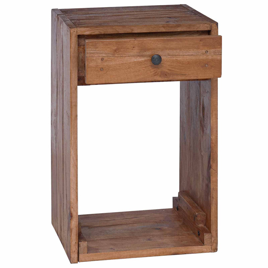 Nachtkastje met lade Bruin 63 x 30 x 79 cm Massief Mahoniehout