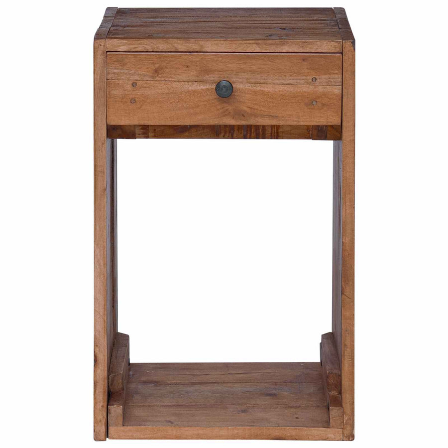 Nachtkastje met lade Bruin 63 x 30 x 79 cm Massief Mahoniehout