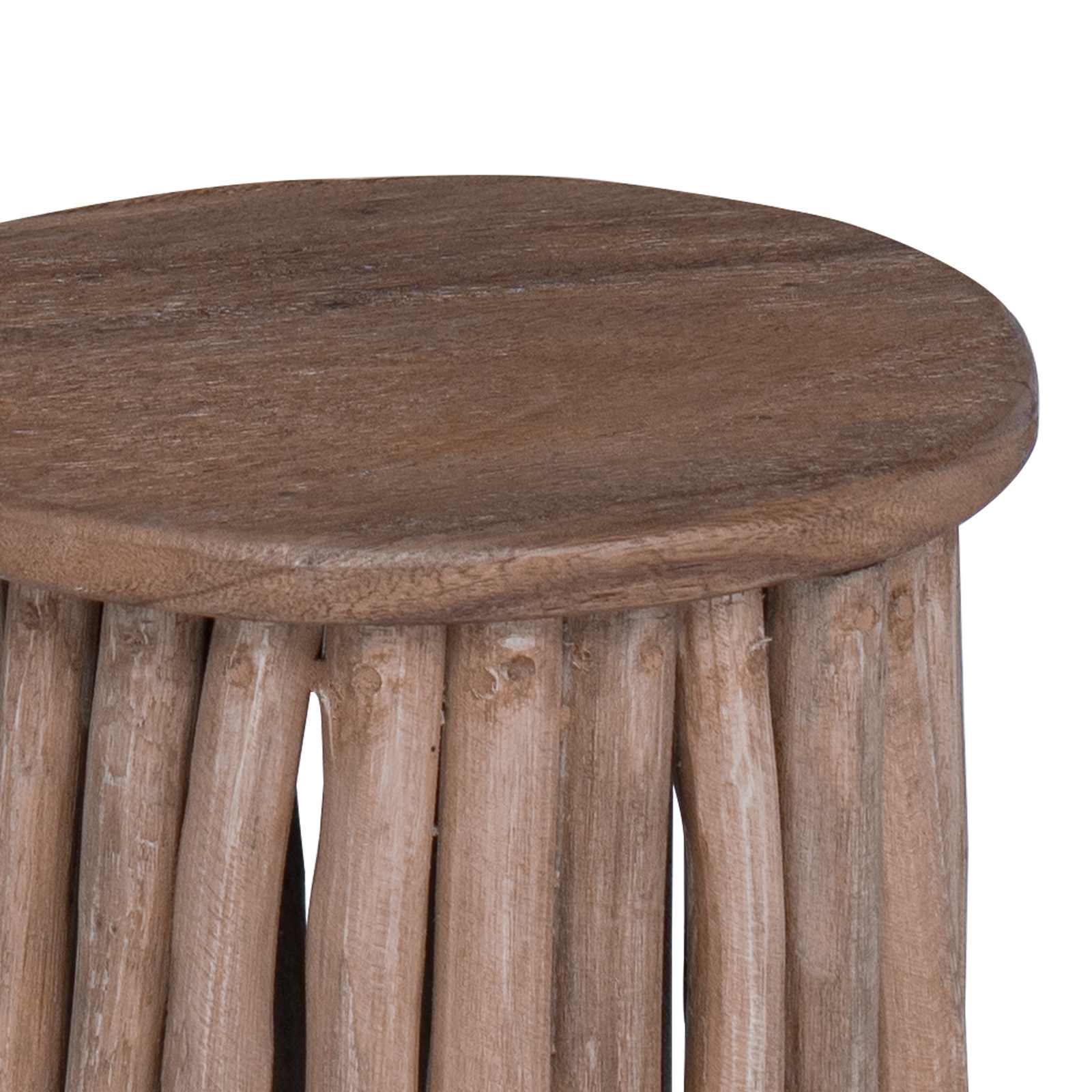 Kruk Naturel 30 x 30 x 45 cm Massief Teakhout