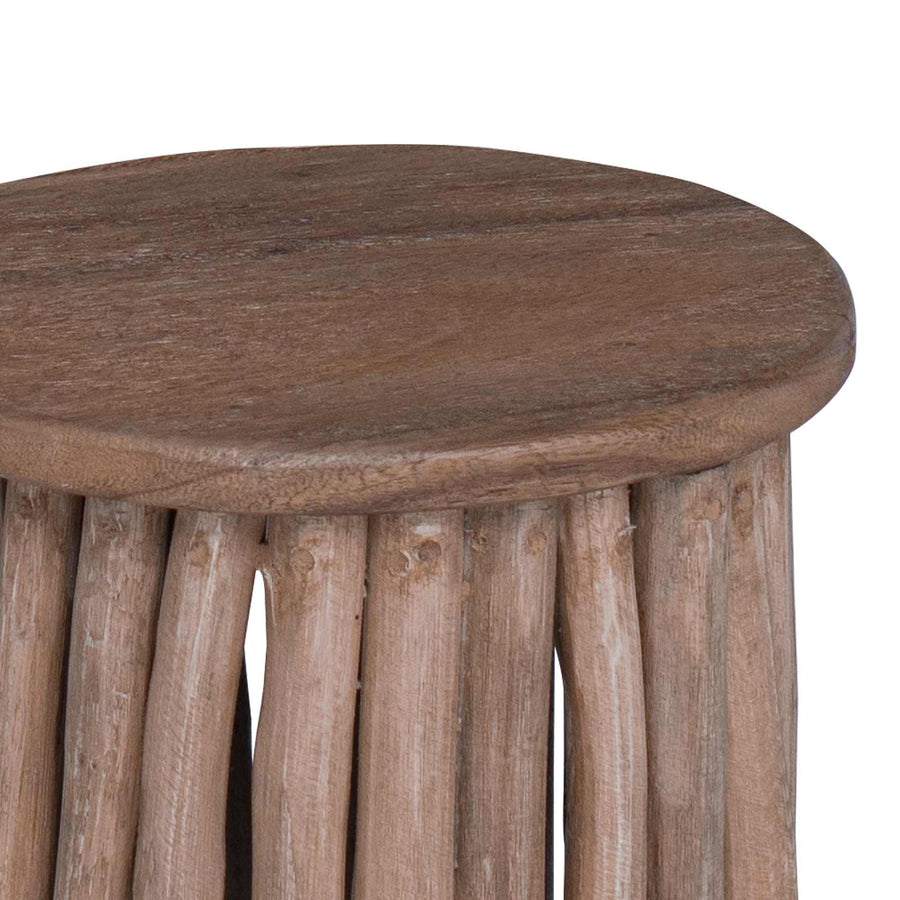 Kruk Naturel 30 x 30 x 45 cm Massief Teakhout