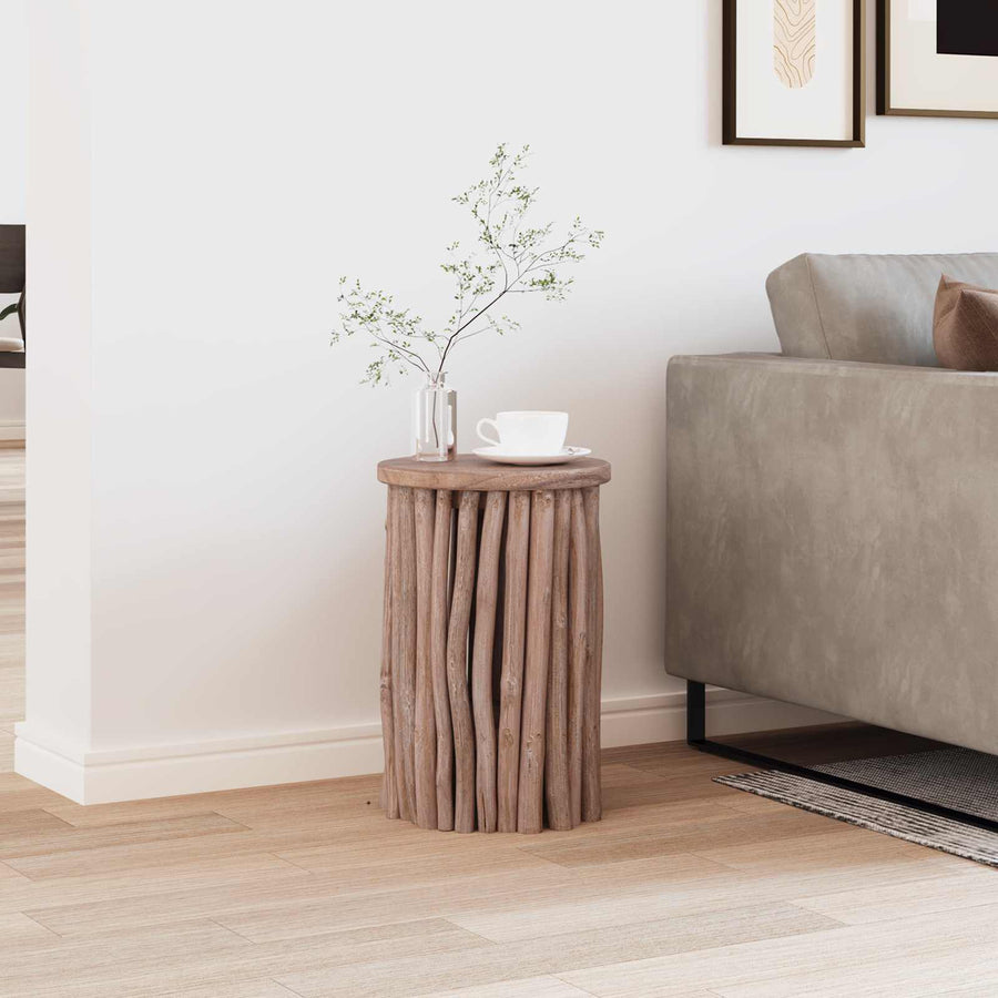 Kruk Naturel 30 x 30 x 45 cm Massief Teakhout