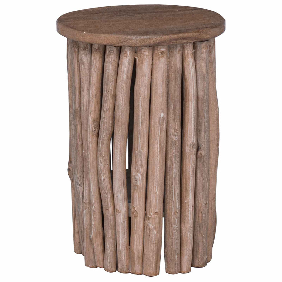 Kruk Naturel 30 x 30 x 45 cm Massief Teakhout