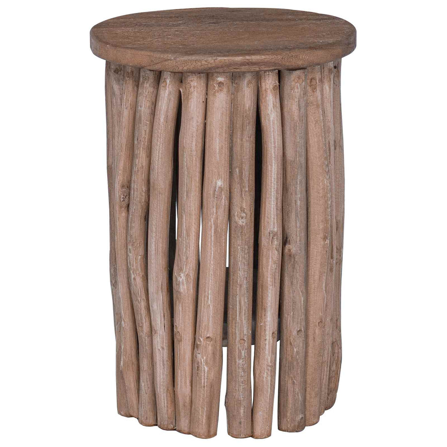 Kruk Naturel 30 x 30 x 45 cm Massief Teakhout