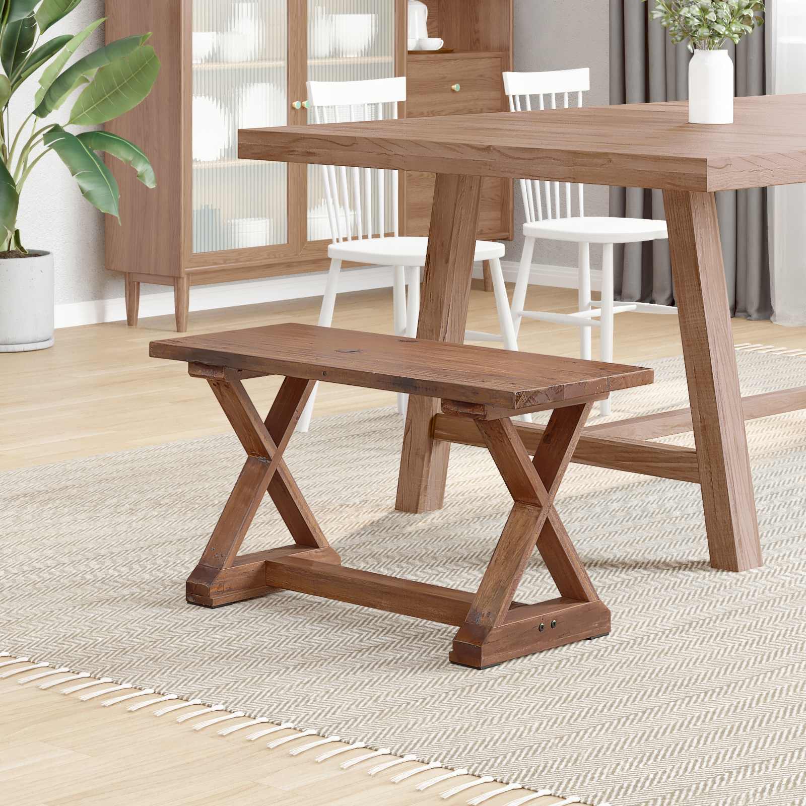 Bank Naturel 85 X 35 X 45 Cm Massief Gerecycled Hout